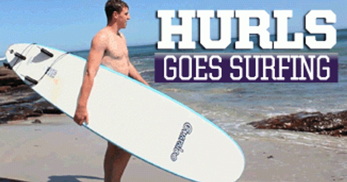 Hurley's first surf lesson