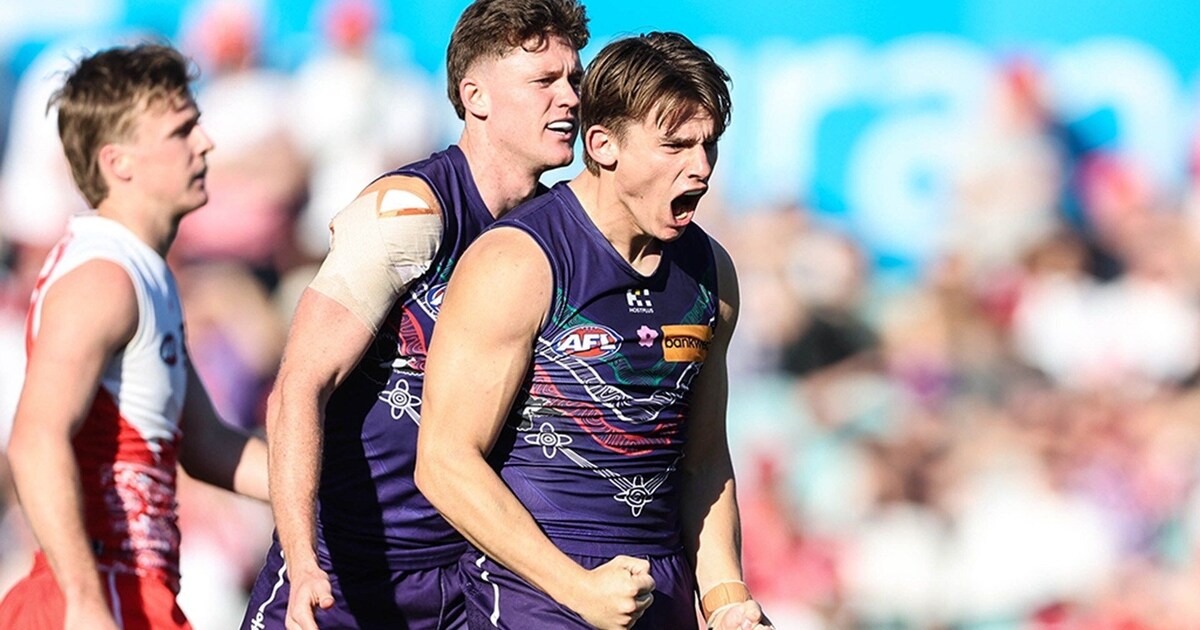 Caleb stands up with a big goal